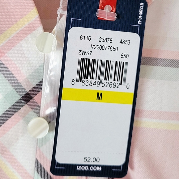 Izod Blouse M Plaid - Picture 4 of 4